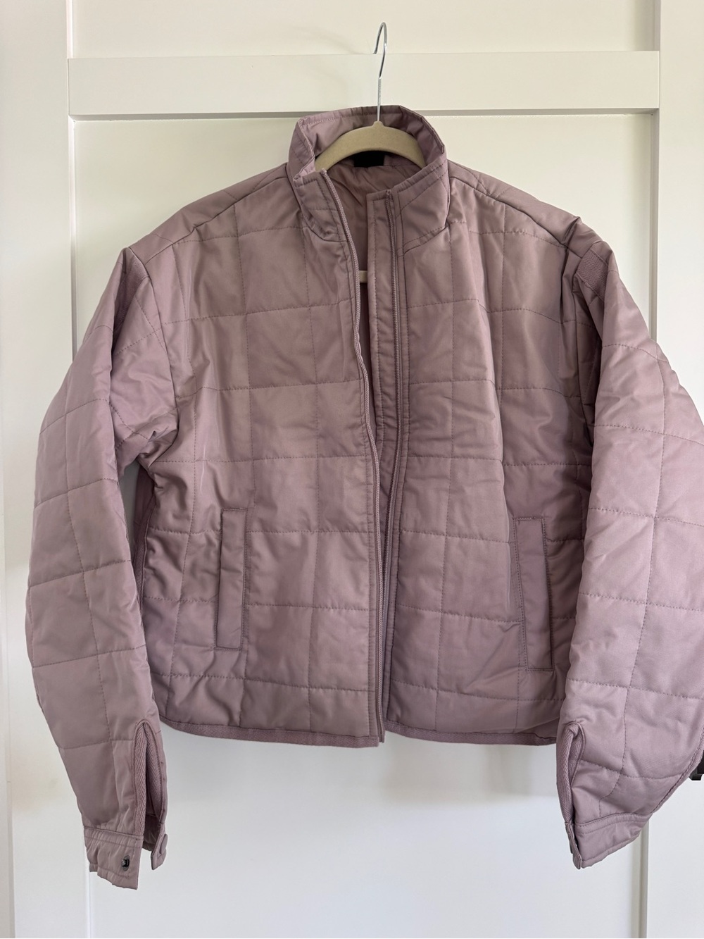PacSun Quilted Puffer Jacket in Mauve